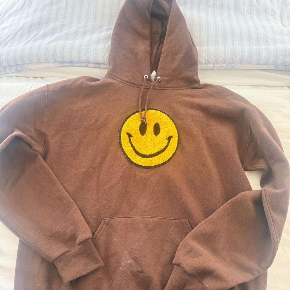 Brown Smiley Face Hoodie